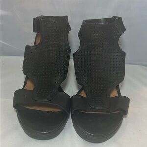 Clarks Black Perforated Women's Sandals
